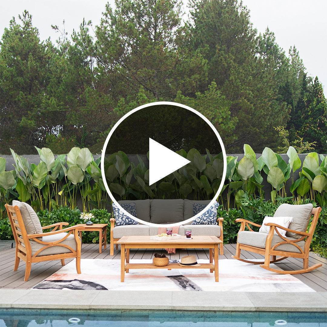Abbington Teak Wood Outdoor Coffee Table - Image 5