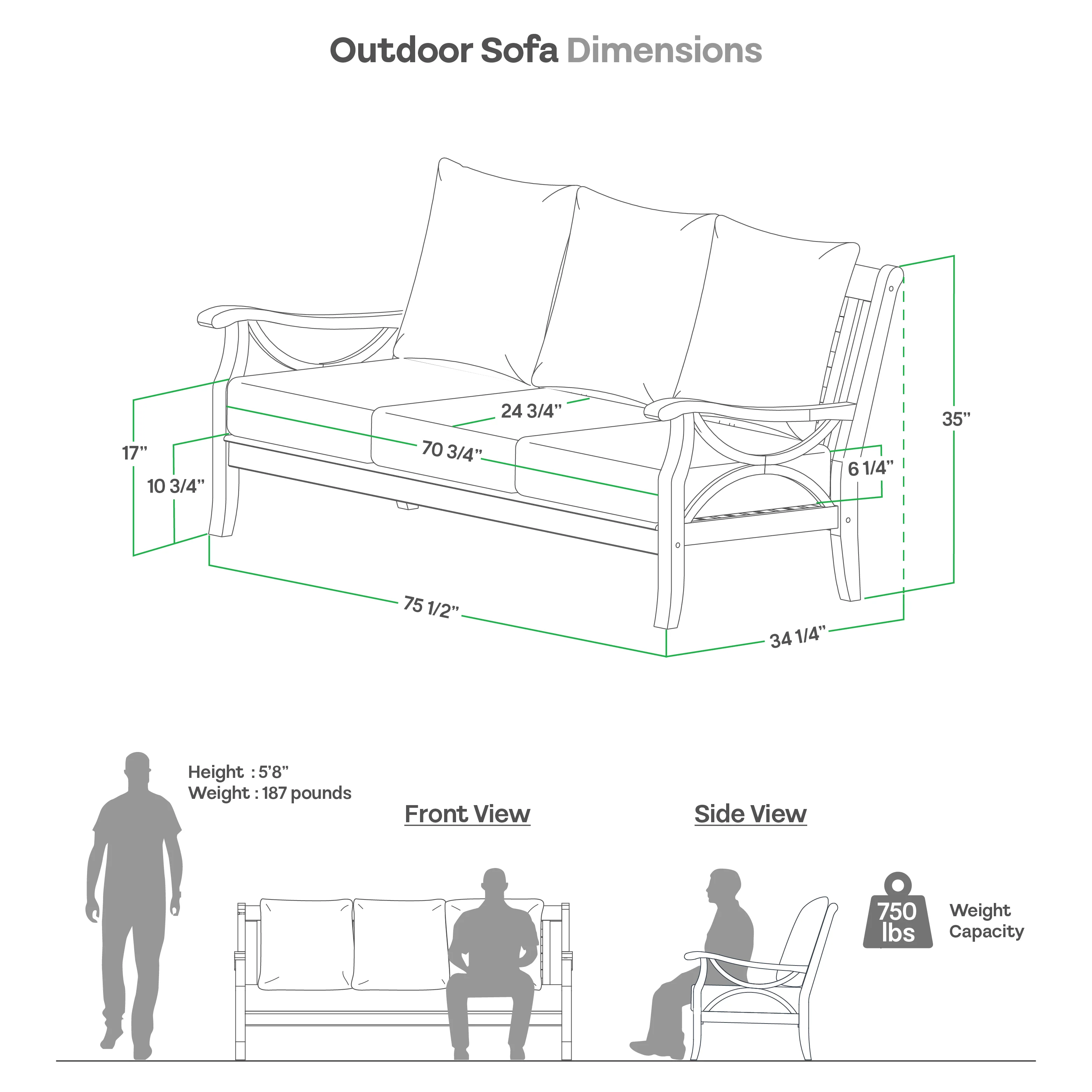 Abbington Teak Wood 5 Piece Patio Conversation Set with Gray Cushion - Image 13