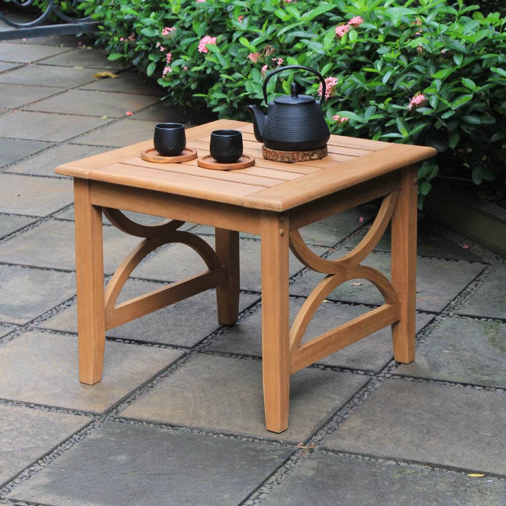 Abbington Teak Wood Outdoor Side Table - Image 7