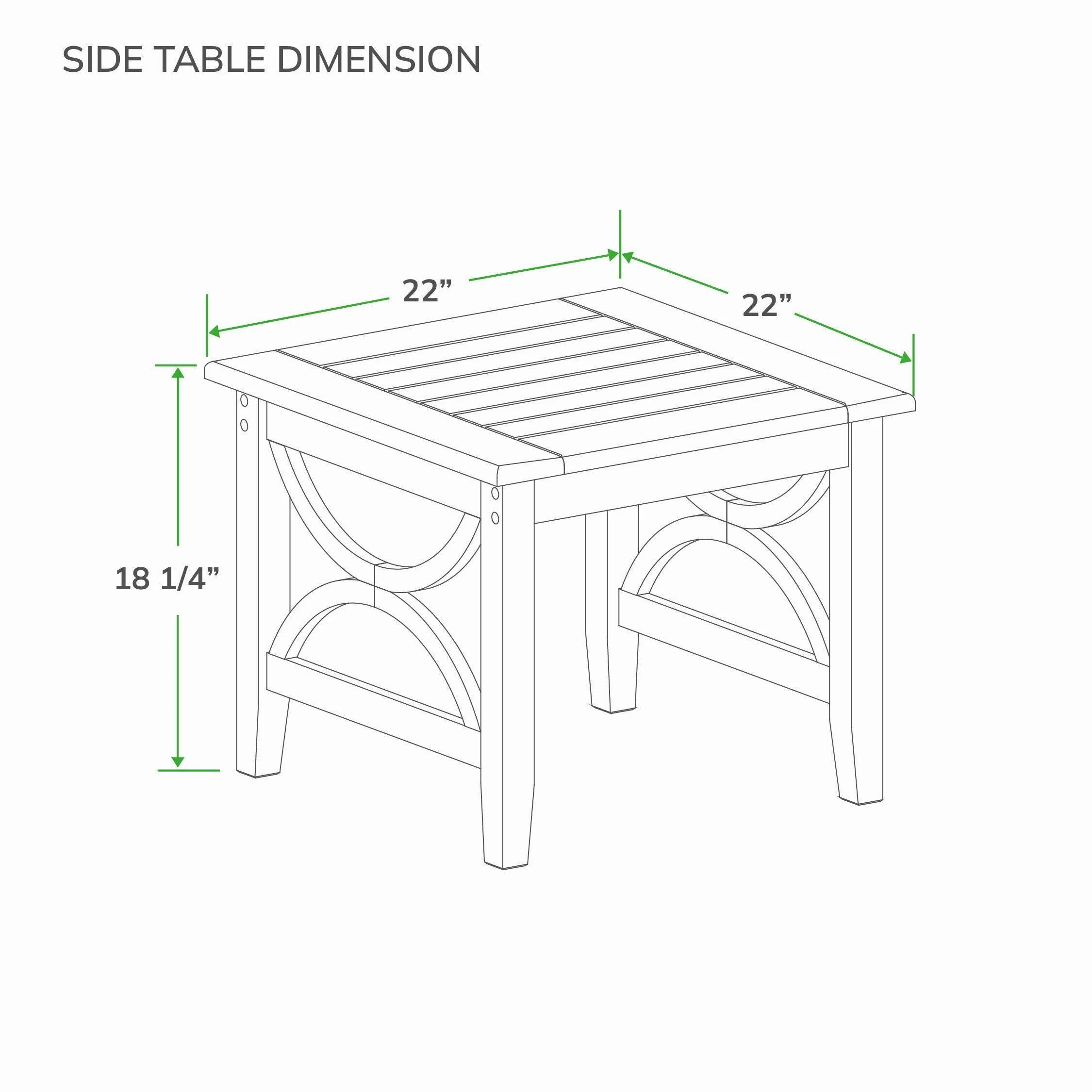 Abbington Teak Wood Outdoor Side Table - Image 9