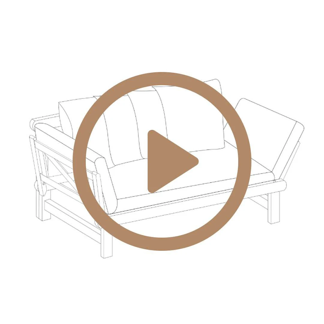 Carlota Mahogany Wood Outdoor Convertible Sofa Daybed with Oyster Cushion - Image 6