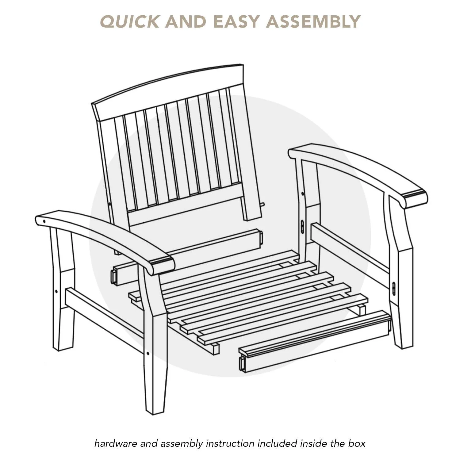Caterina Teak Wood Outdoor Lounge Chair with Navy Cushion - Image 12