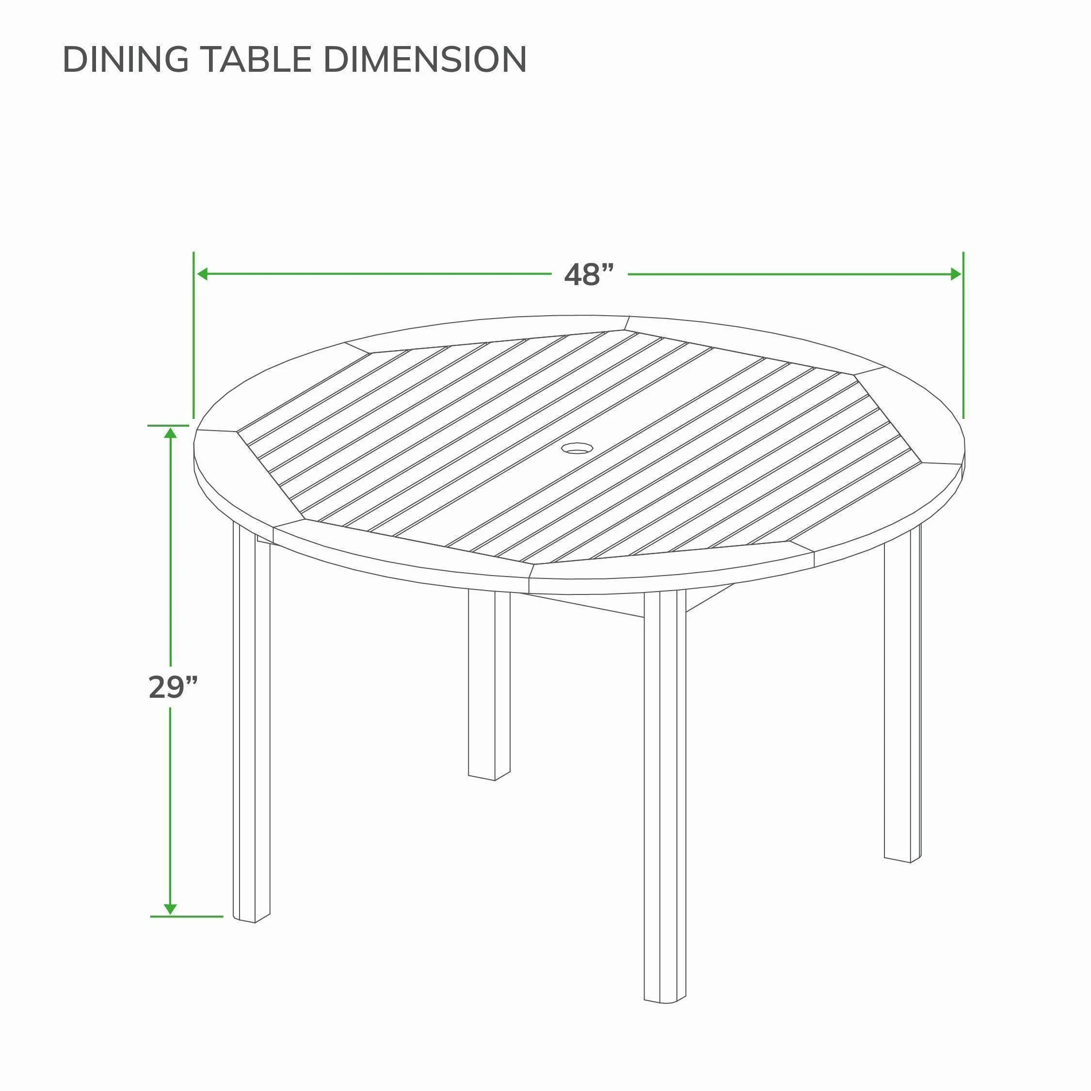 Mosko Teak Wood 5 Piece Outdoor Dining Set - Image 14