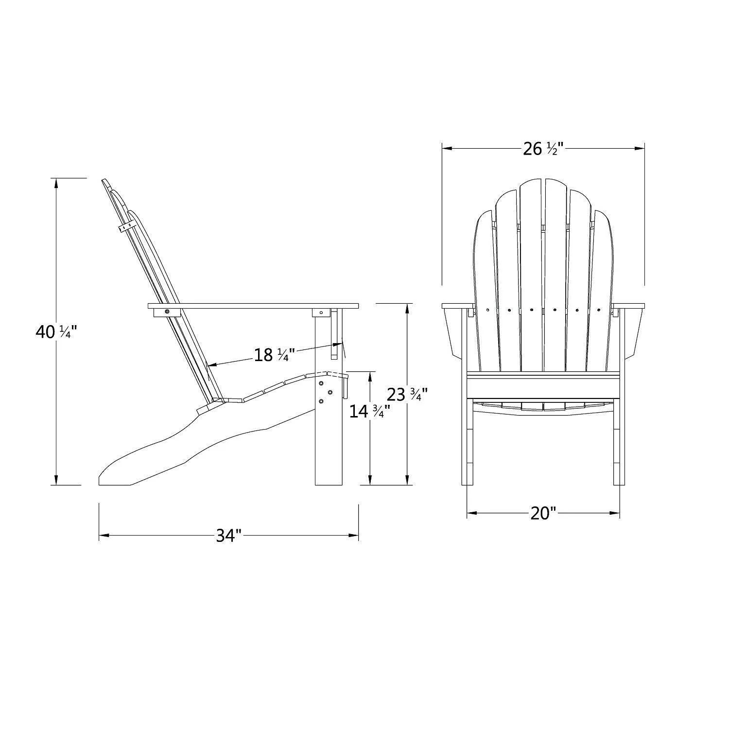 Moni Mahogany Wood Black Adirondack Chair FREE Tray Table - Image 12