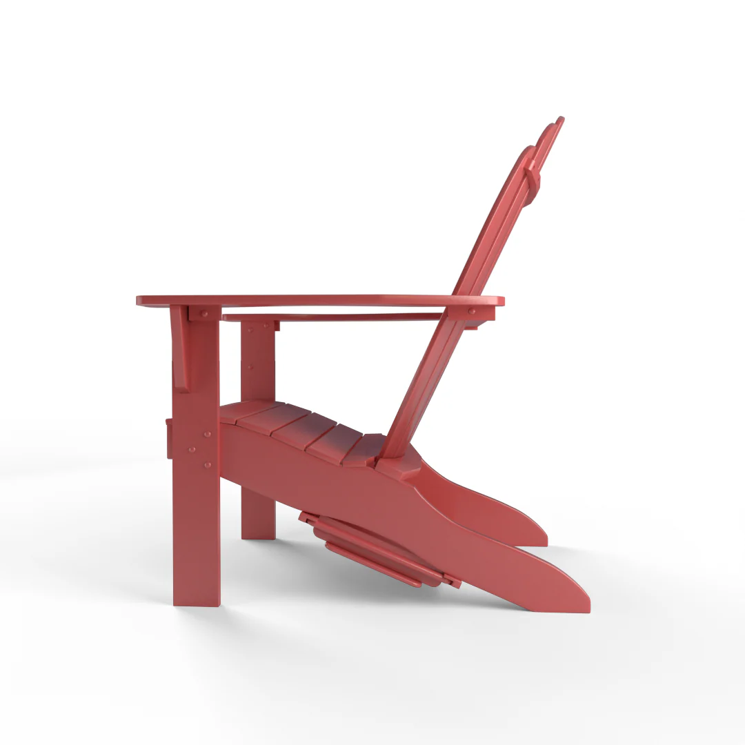 Moni Mahogany Wood Red Adirondack Chair FREE Tray Table - Image 23