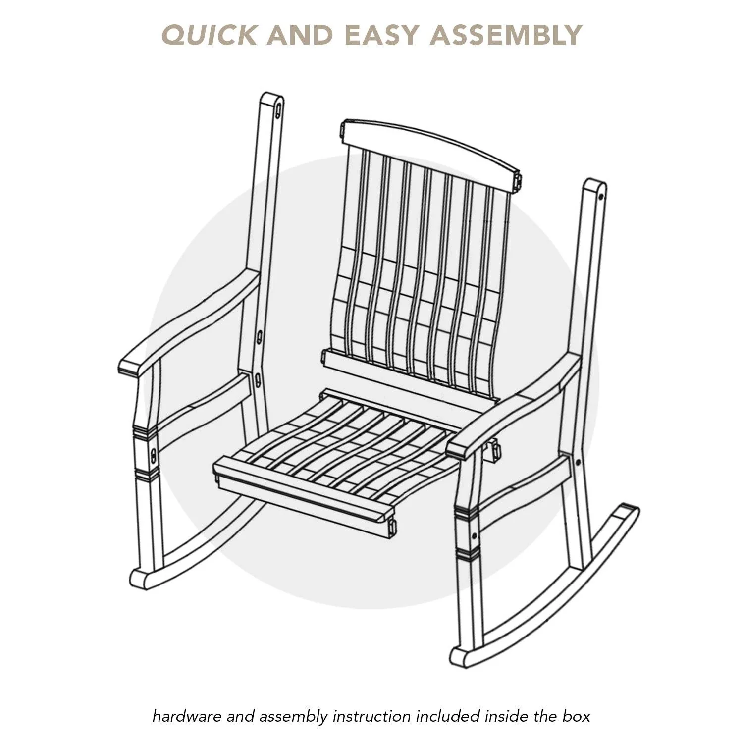 Richmond Teak Wood Porch Rocking Chair - Image 8
